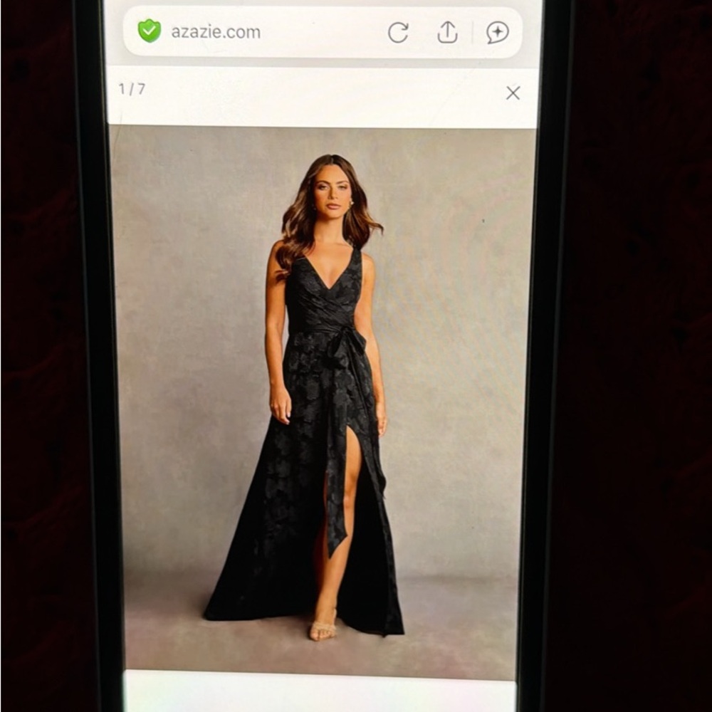Azazie Black cocktail Dress sz 6 nwt